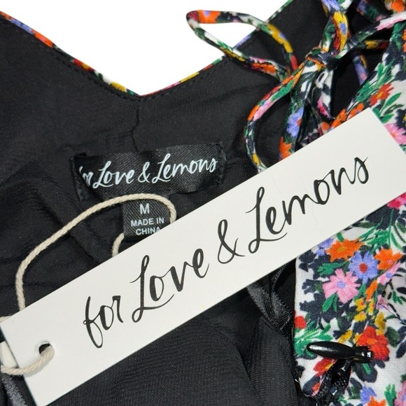 For Love & Lemons Multi Floral Print Hayes Midi Dress Womens M - Picture 5 of 9